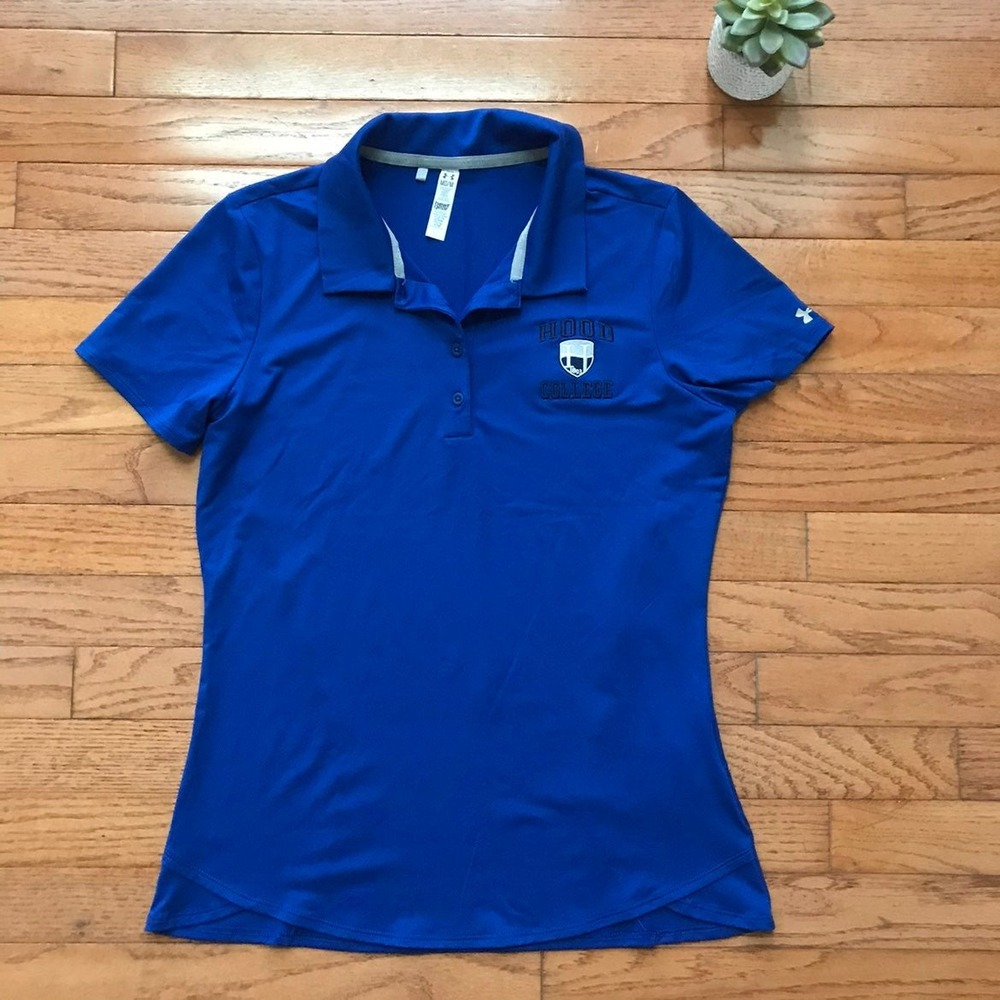 NWOT Women's Under Armour Hood College Fitted Collared‎ Top Sz M